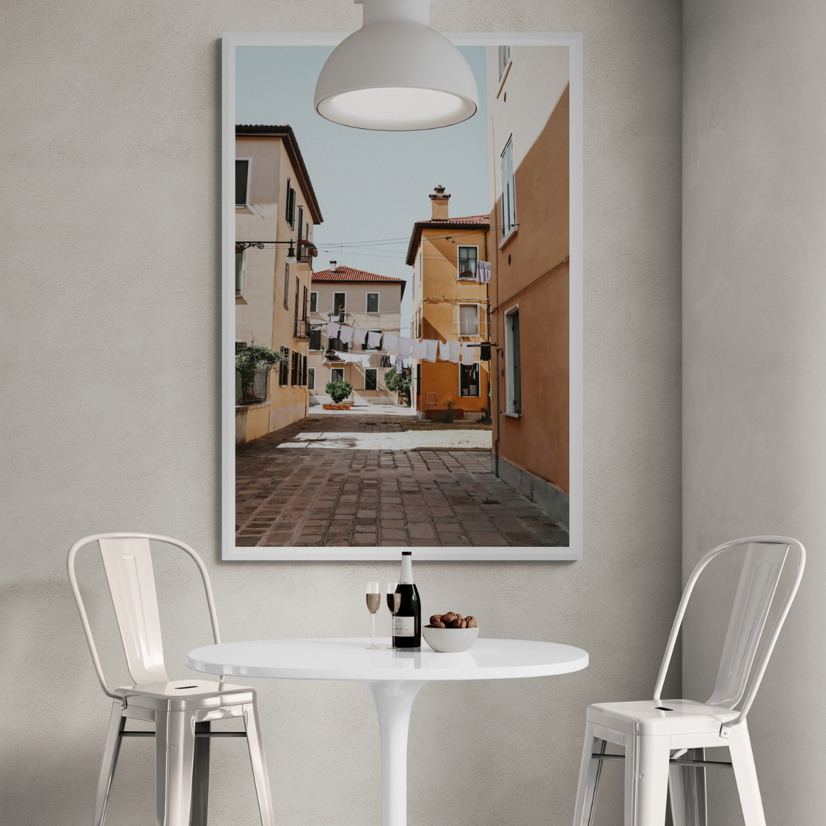 Terraferma Venice Italian wall art framed print styled in a room