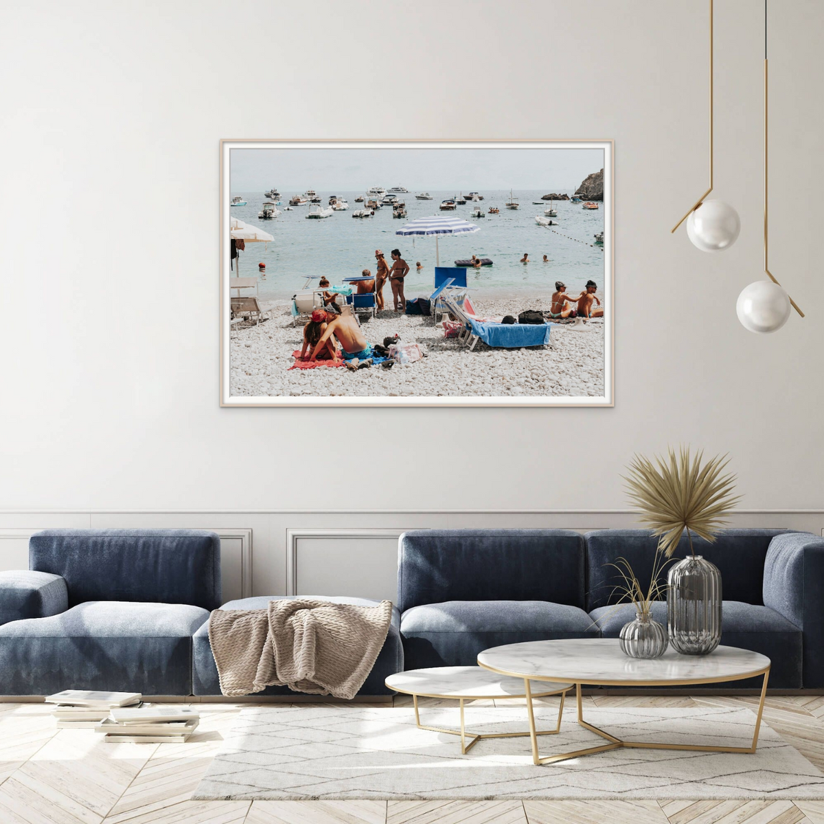 The Kiss Nerano wall art framed print styled in a room view 3