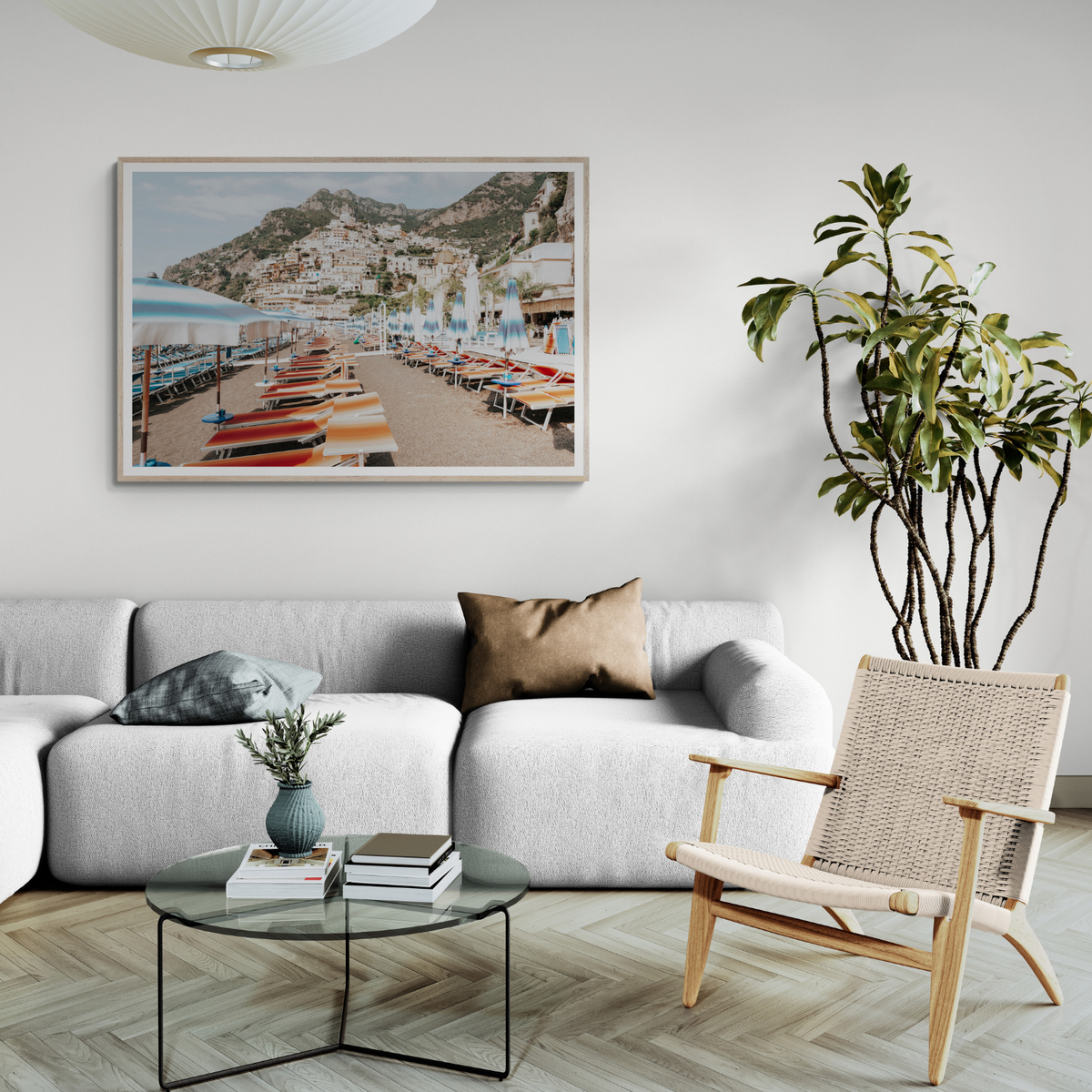Spiaggia Grande Positano wall art framed print styled in a room view 3
