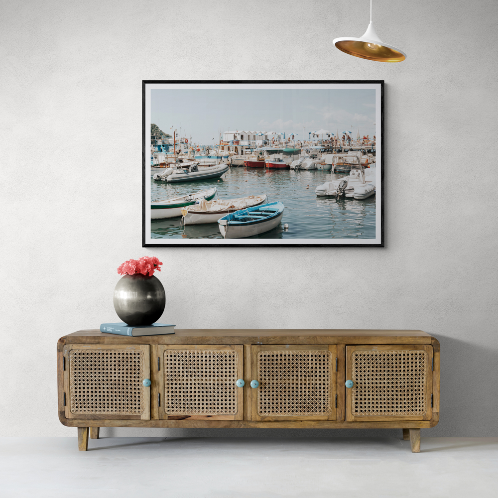 Antico Porto Sorrento Marina coastal wall art framed print styled in a room view 3