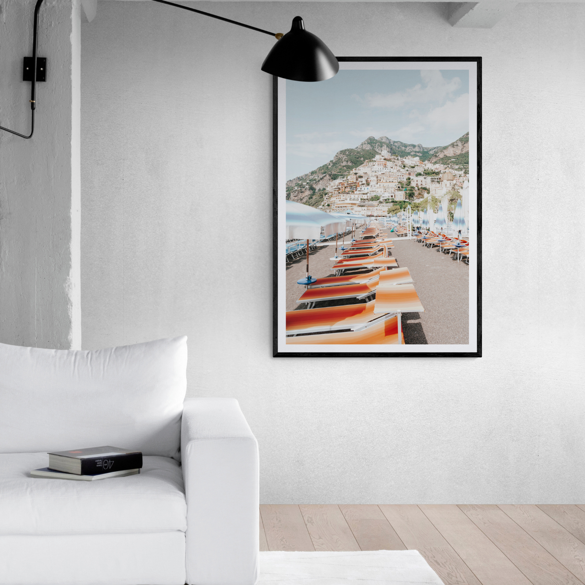 A Symphony of Colours Positano wall art framed print styled in a room view 2