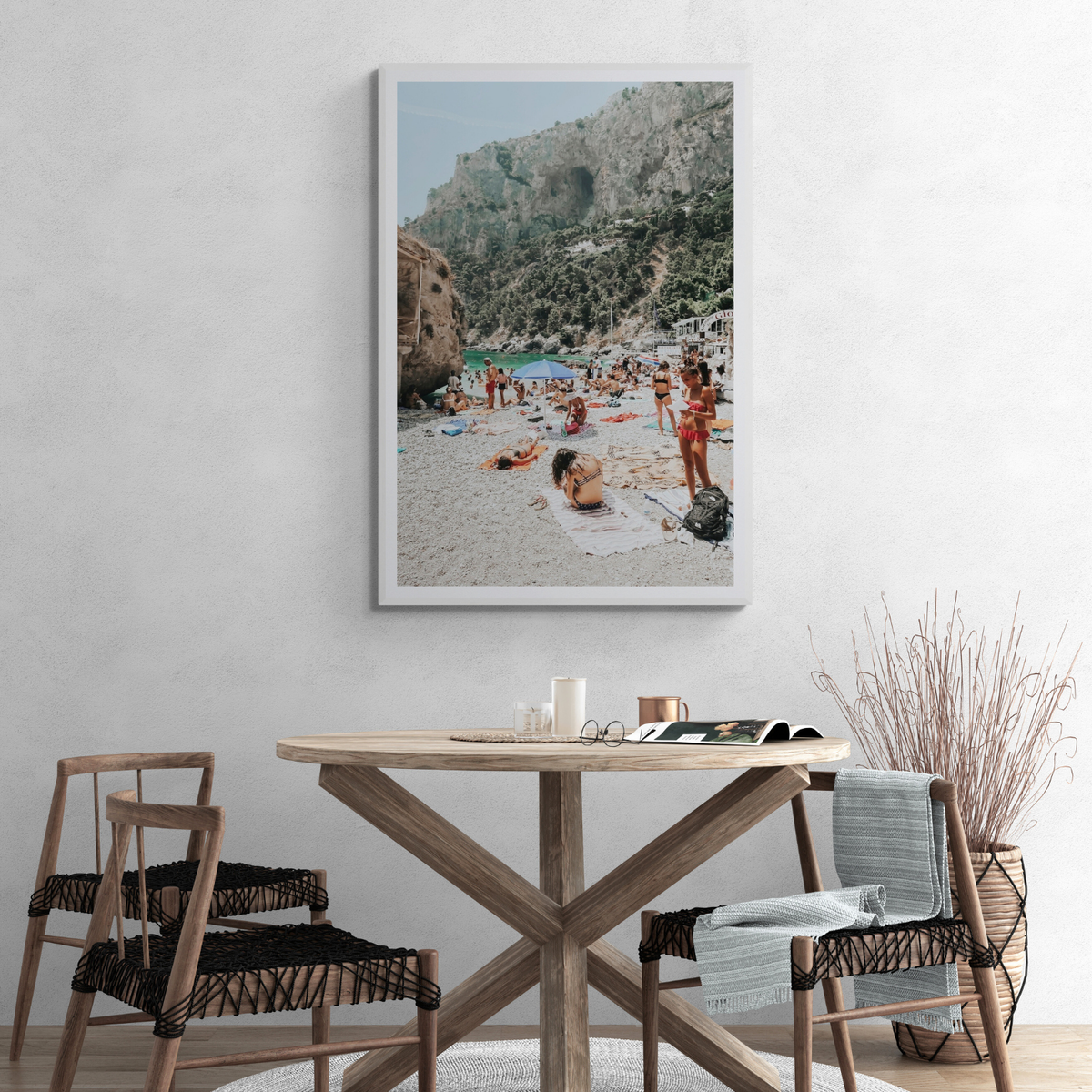 Marina Piccola Capri Mediterranean wall art framed print styled in a room view 3
