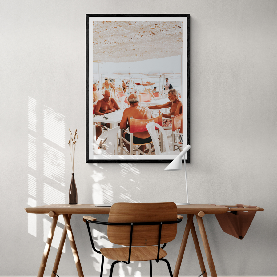 The Players Alassio Italian wall art framed print styled in a room view 2