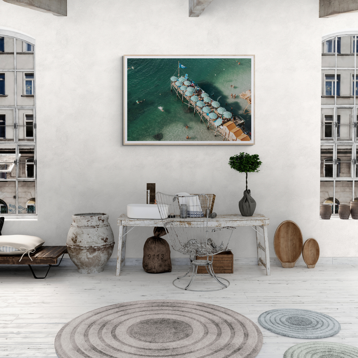 Sorrento Shangri La Sorrento coastal Italian wall art framed print styled in a room view 3