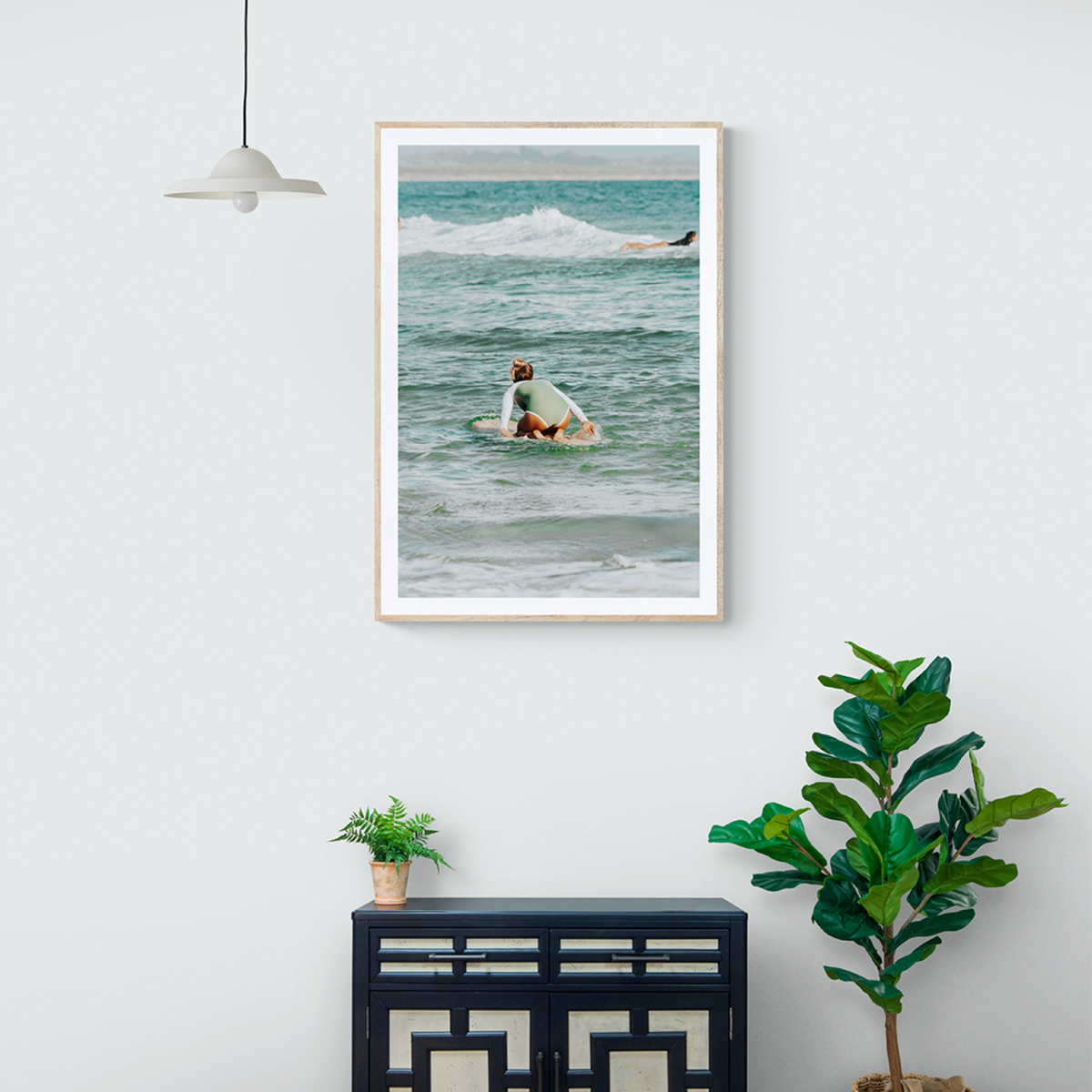 Quincy Byron Bay Surf coastal wall art framed print styled in a room view 2