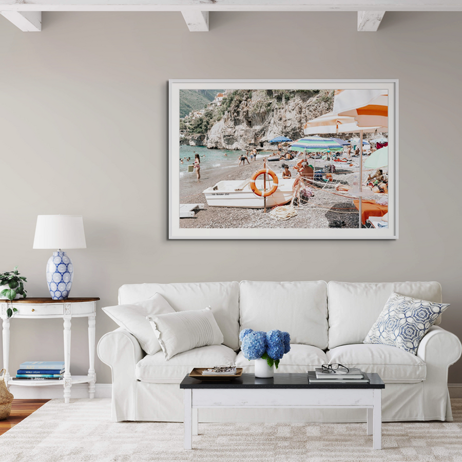 Bellezza By The Bay Positano wall art framed print styled in a room view 3