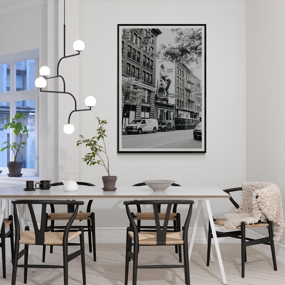 Forever Classic New York NYC Black & White wall art framed print styled in a room view 3