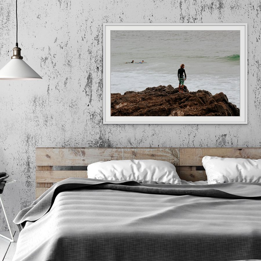 Let The Sea Set You Free Byron Bay Surf wall art framed print styled in a room view 3