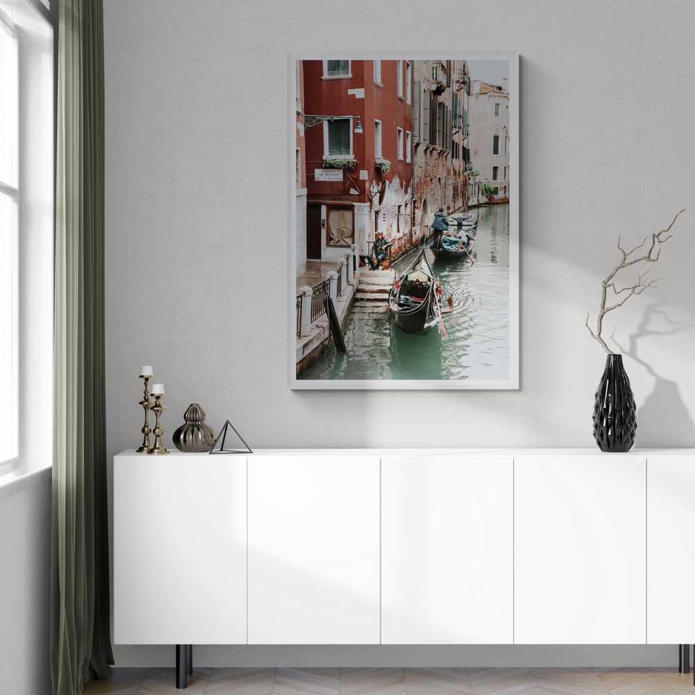 The Merchant Venice Canal Italian wall art framed print styled in a room view 3
