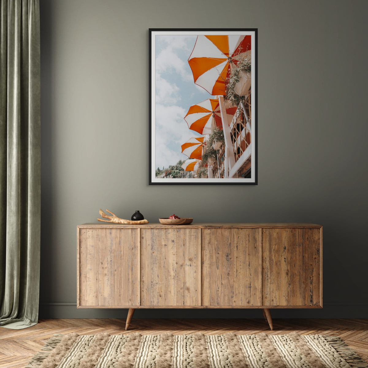 Mantienilo Semplice Positano wall art framed print styled in a room view 2