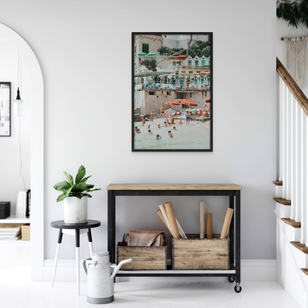 Kaleidoscope Capri coastal Mediterranean wall art framed print styled in a room view 2