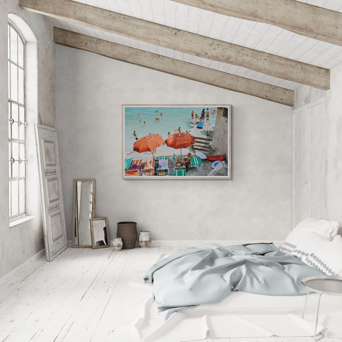 Water Wonderland Capri Mediterranean wall art framed print styled in a room view 3