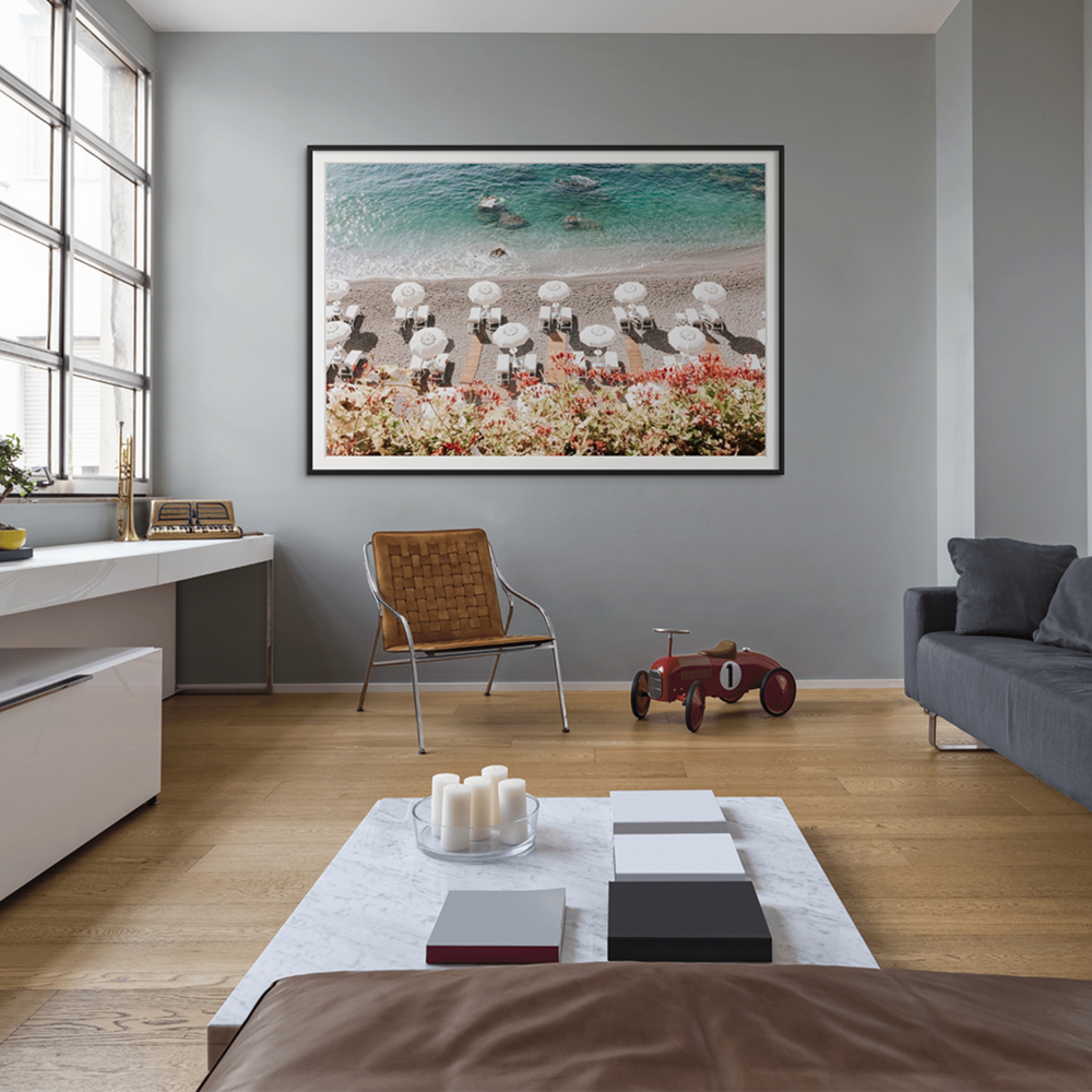 Coastal Charms Amalfi coastal wall art framed print styled in a room view 3