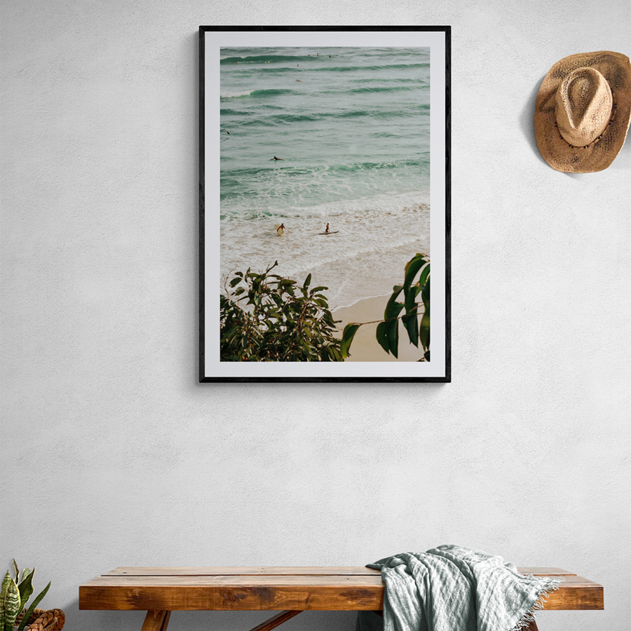 Private Paradise Byron Bay beach wall art framed print styled in a room view 2