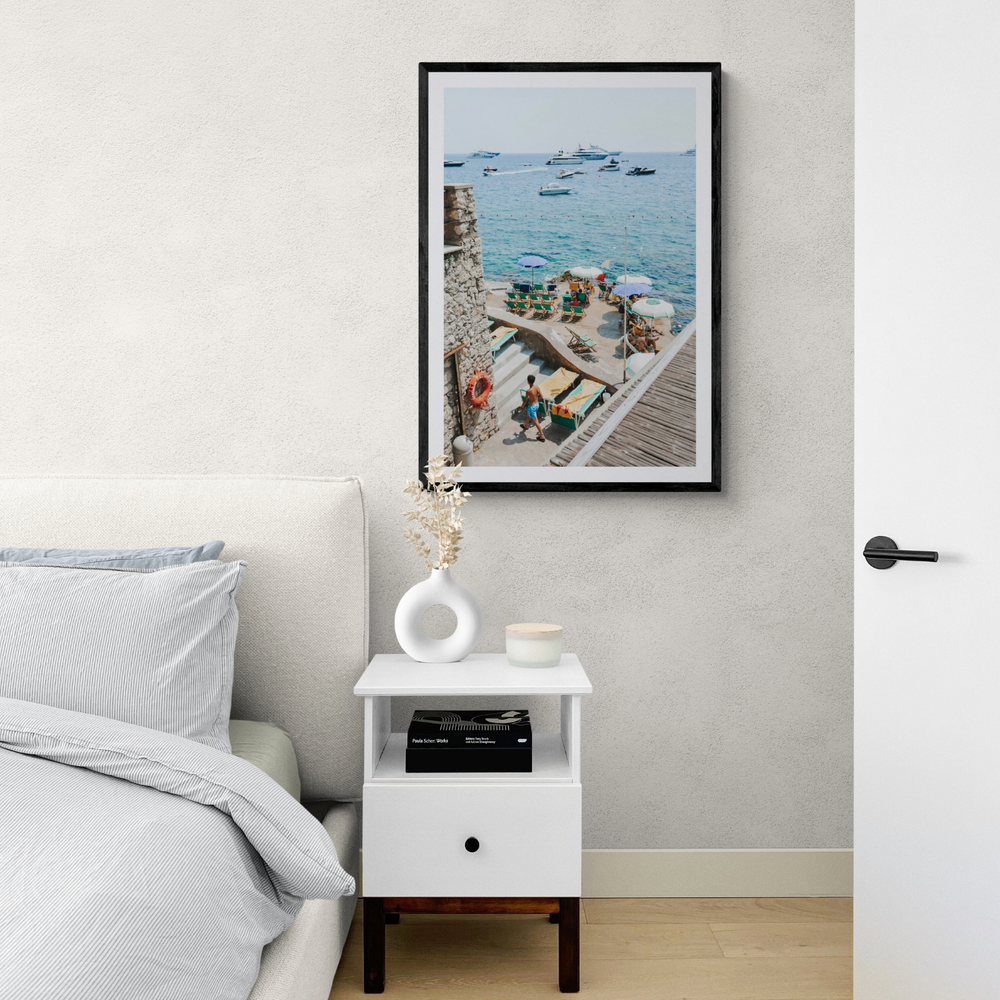 Canzone di Capri Capri Italian beach wall art framed print styled in a room view 2