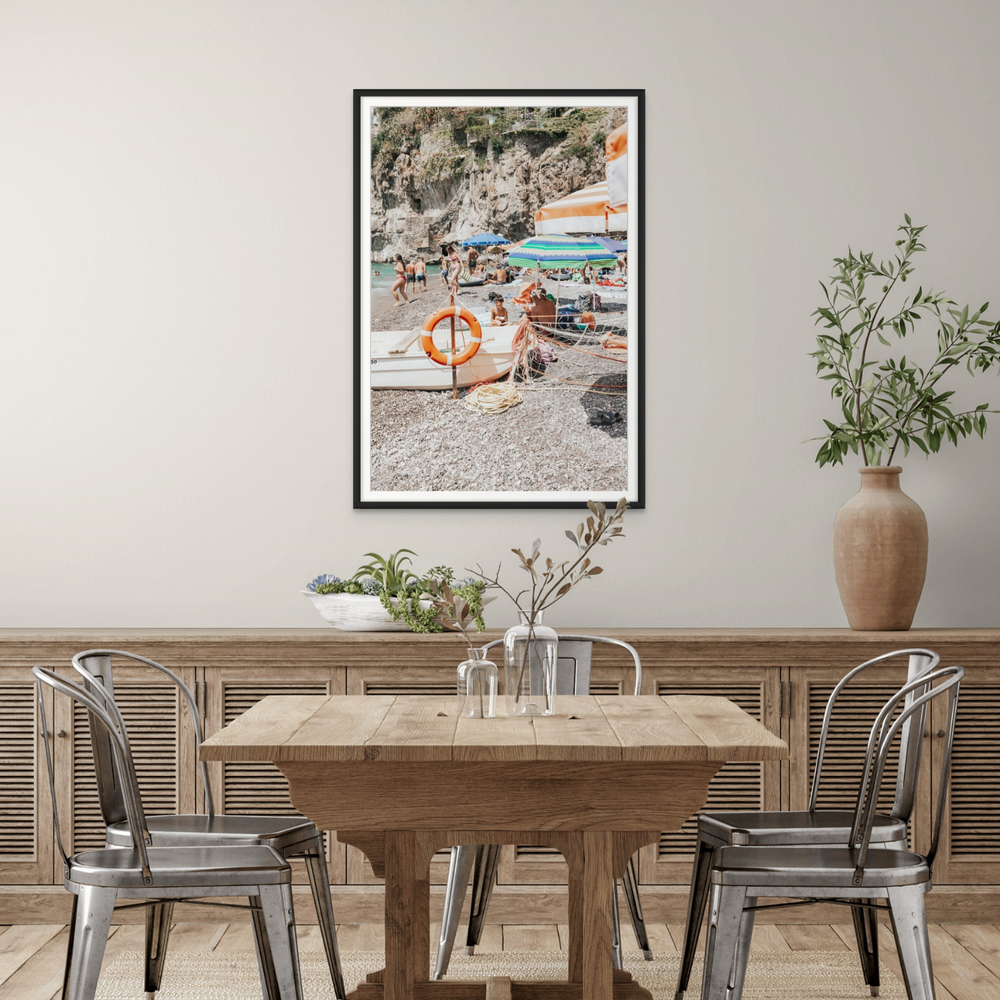 Il Ragazzo Positano coastal wall art framed print styled in a room view 2