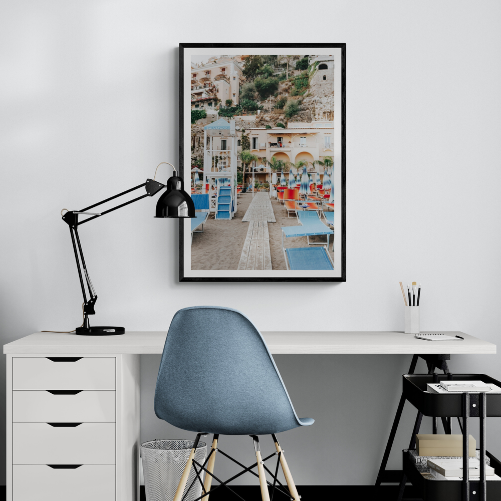 Torre Di Salvataggio Positano wall art framed print styled in a room view 3