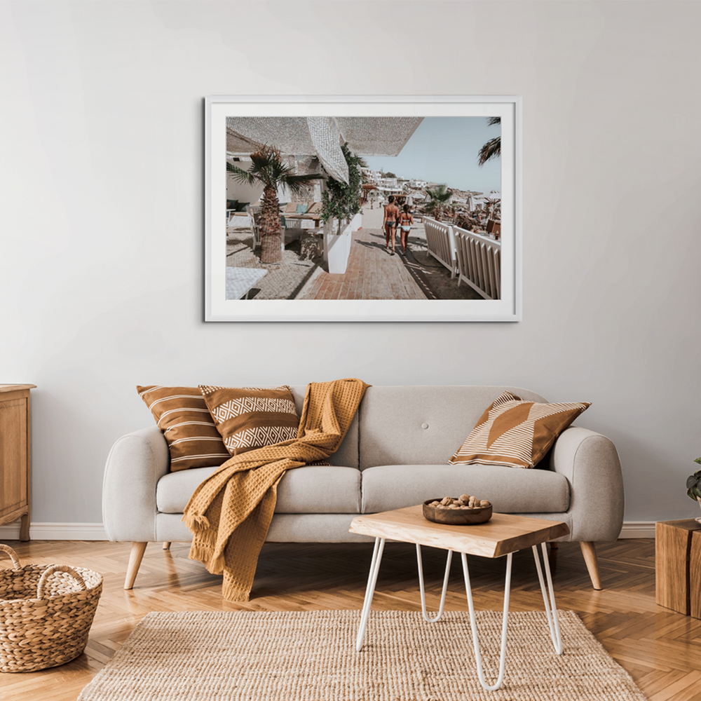 Mitera Kori Mykonos Greek island wall art framed print styled in a room view 3
