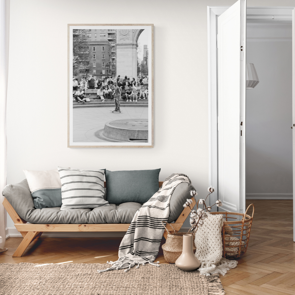 Parkside Pirouettes New York NYC Black & White wall art framed print styled in a room view 3