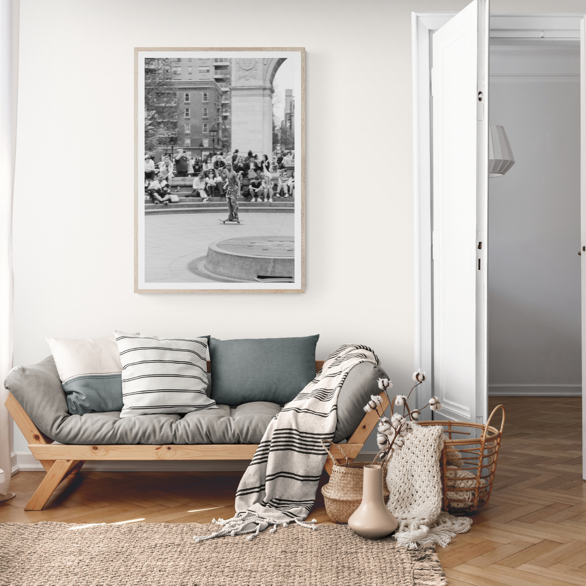 Parkside Pirouettes New York NYC Black & White wall art framed print styled in a room view 3