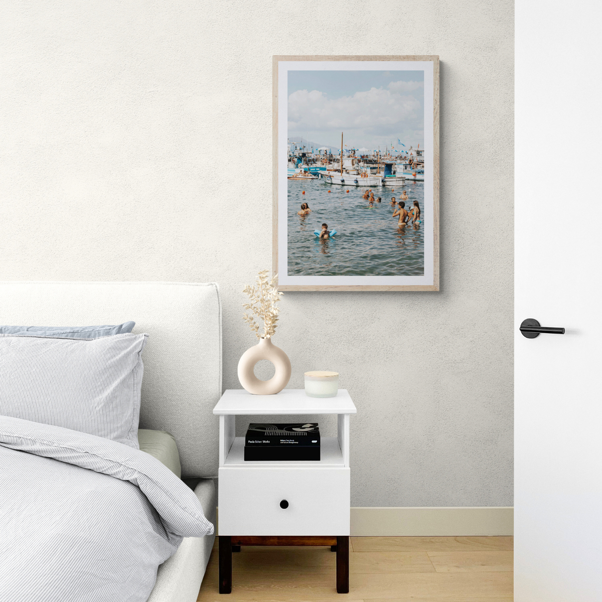 Vacanze Italiane Sorrento Italian coastal wall art framed print styled in a room