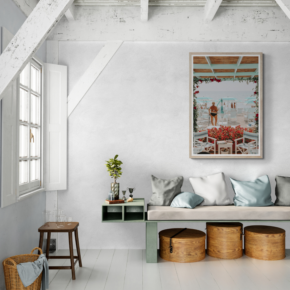 Nonna's Italian Escape Alassio Italian wall art framed print styled in a room view 3