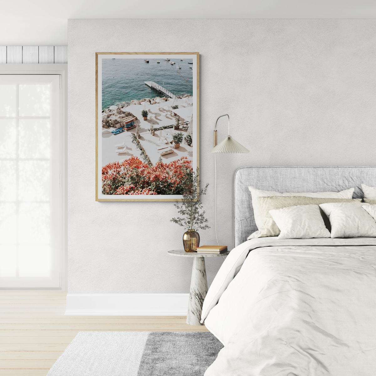 A Work of Art Amalfi Coast coastal wall art framed print styled in a room view 3