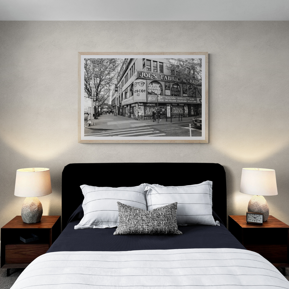 Wall Poetry New York NYC Black & White wall art framed print styled in a room view 2
