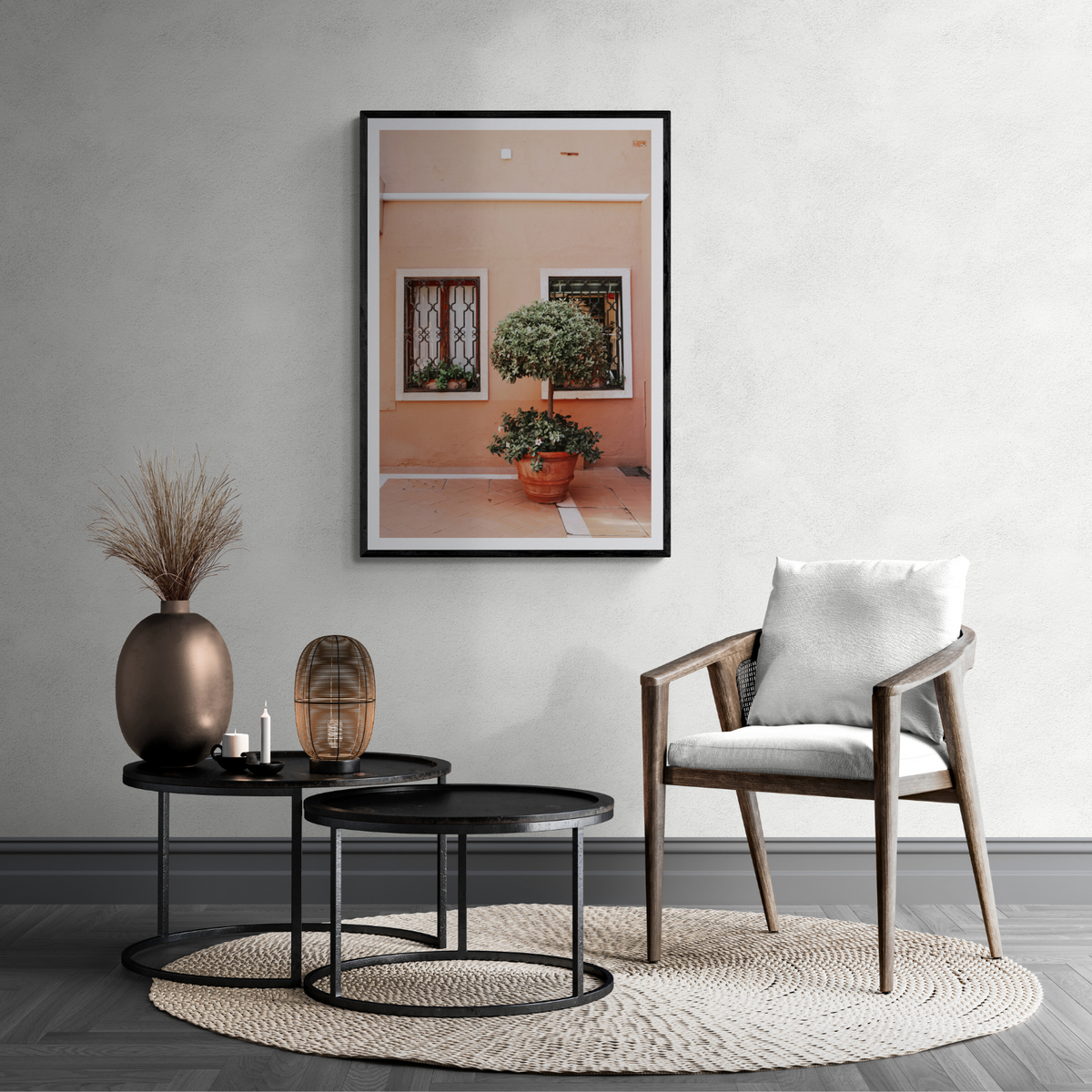 Semplicemente Bello Venice Italian wall art framed print styled in a room