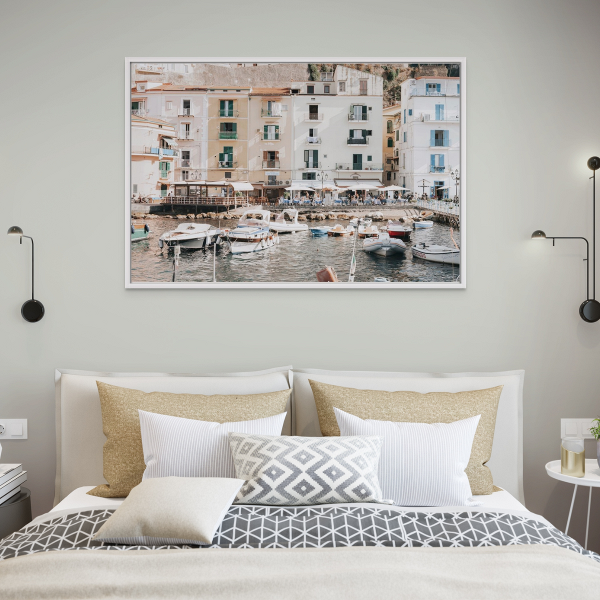 L'Insenatura Sorrento coastal Italian wall art framed print styled in a room view 2