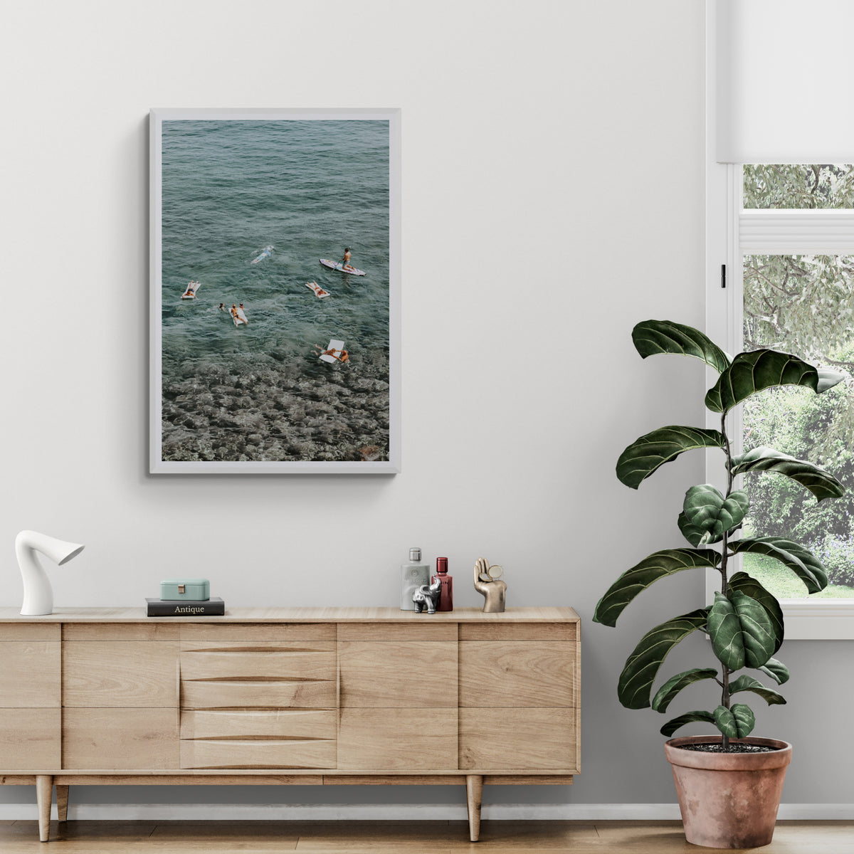 The Big Chill framed wall art print styled in a hallway interior