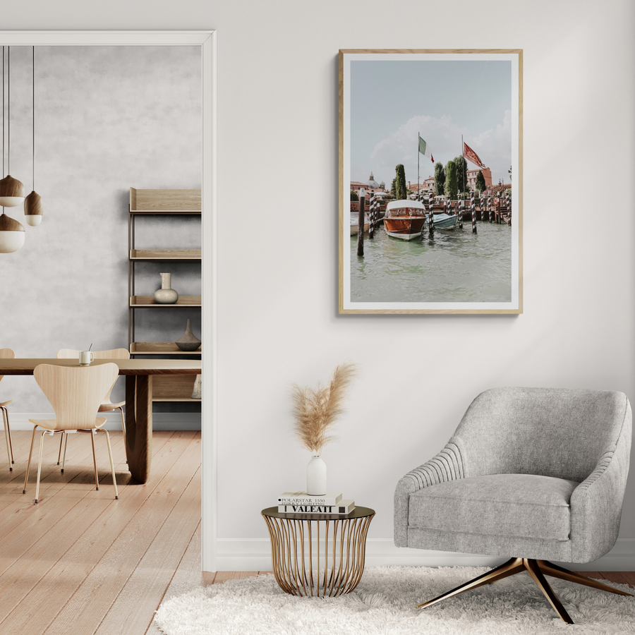 Cipriani Venice wall art framed print styled in a room view 2