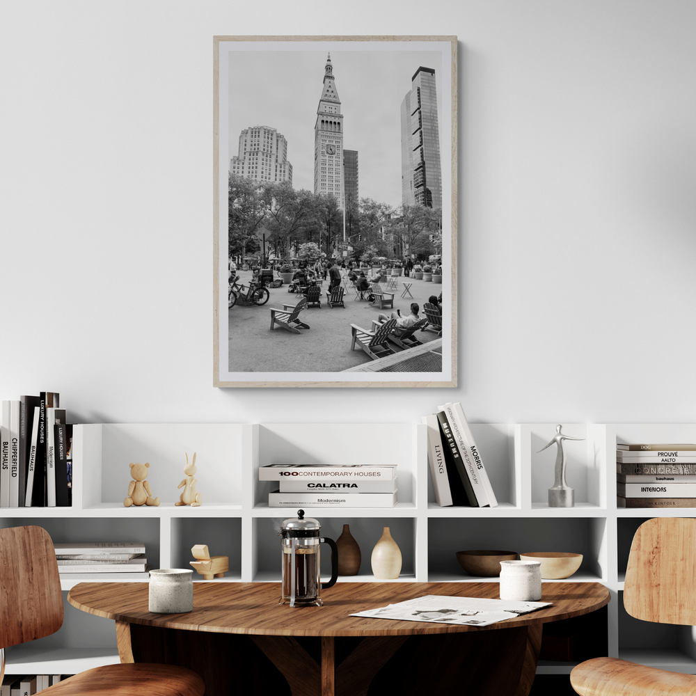 Timeless New York New York NYC Black & White wall art framed print styled in a room view 3