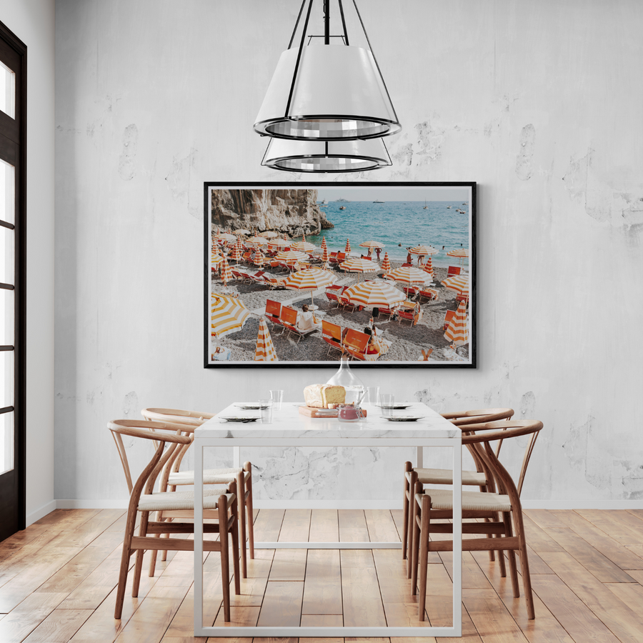 Mango Sorbet Positano Italian Mediterranean decor wall art framed print styled in a room view 2