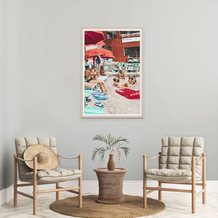 La Dolce Vita Capri Italian Mediterranean decor wall art framed print styled in a room