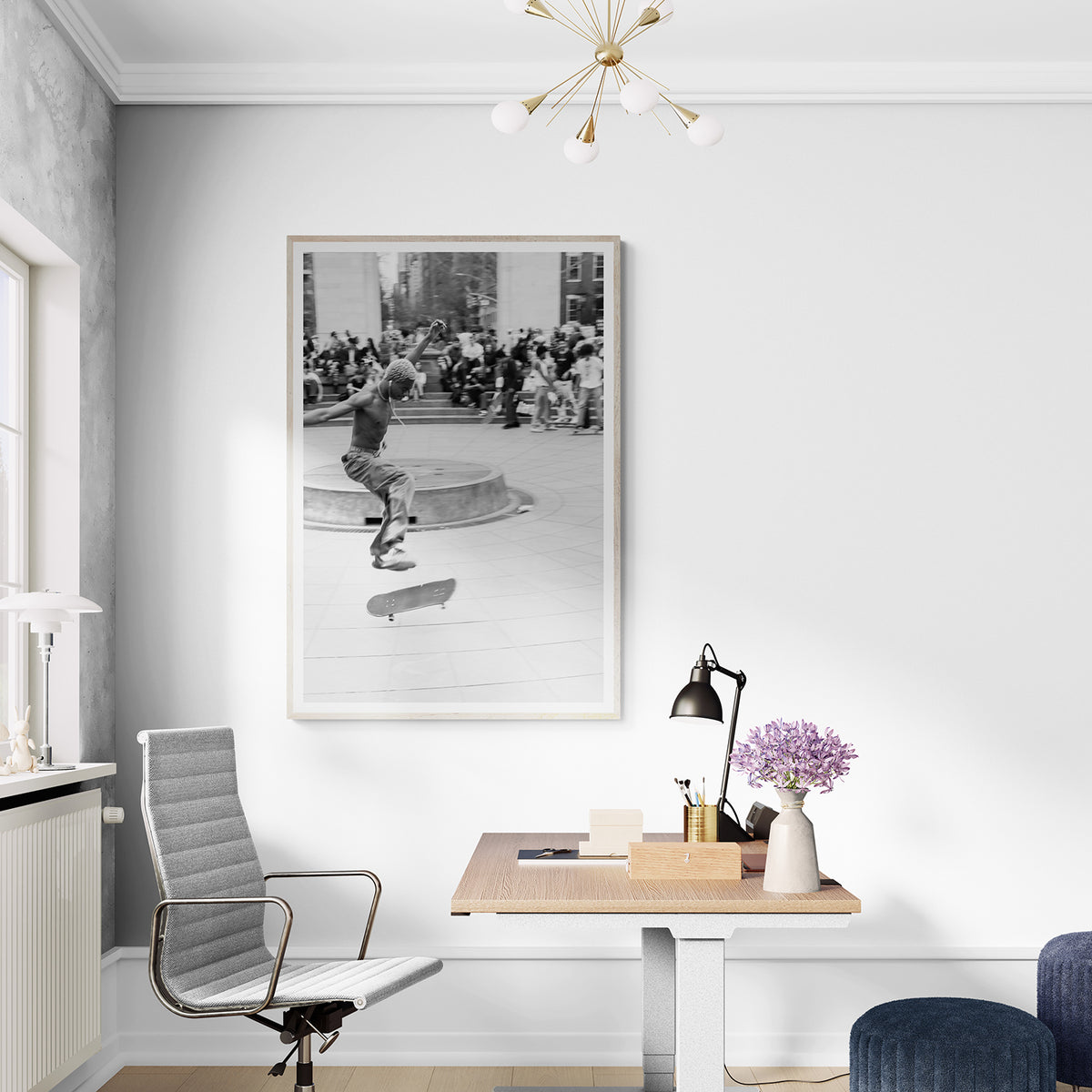 Amichi Co framed print styled in a home office interior