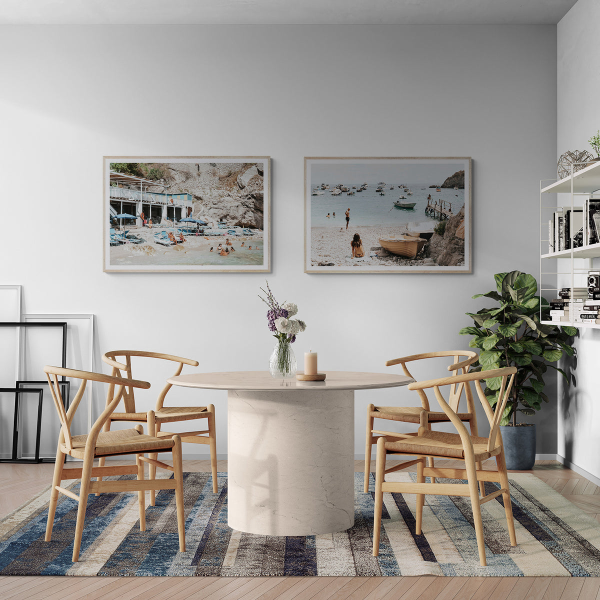 Beachside Bronze + L'Osservatore print set styled in a room