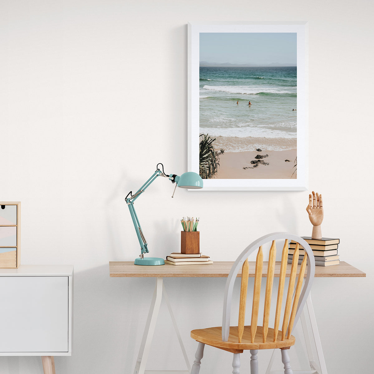 Amichi Co framed print styled in a kids room interior