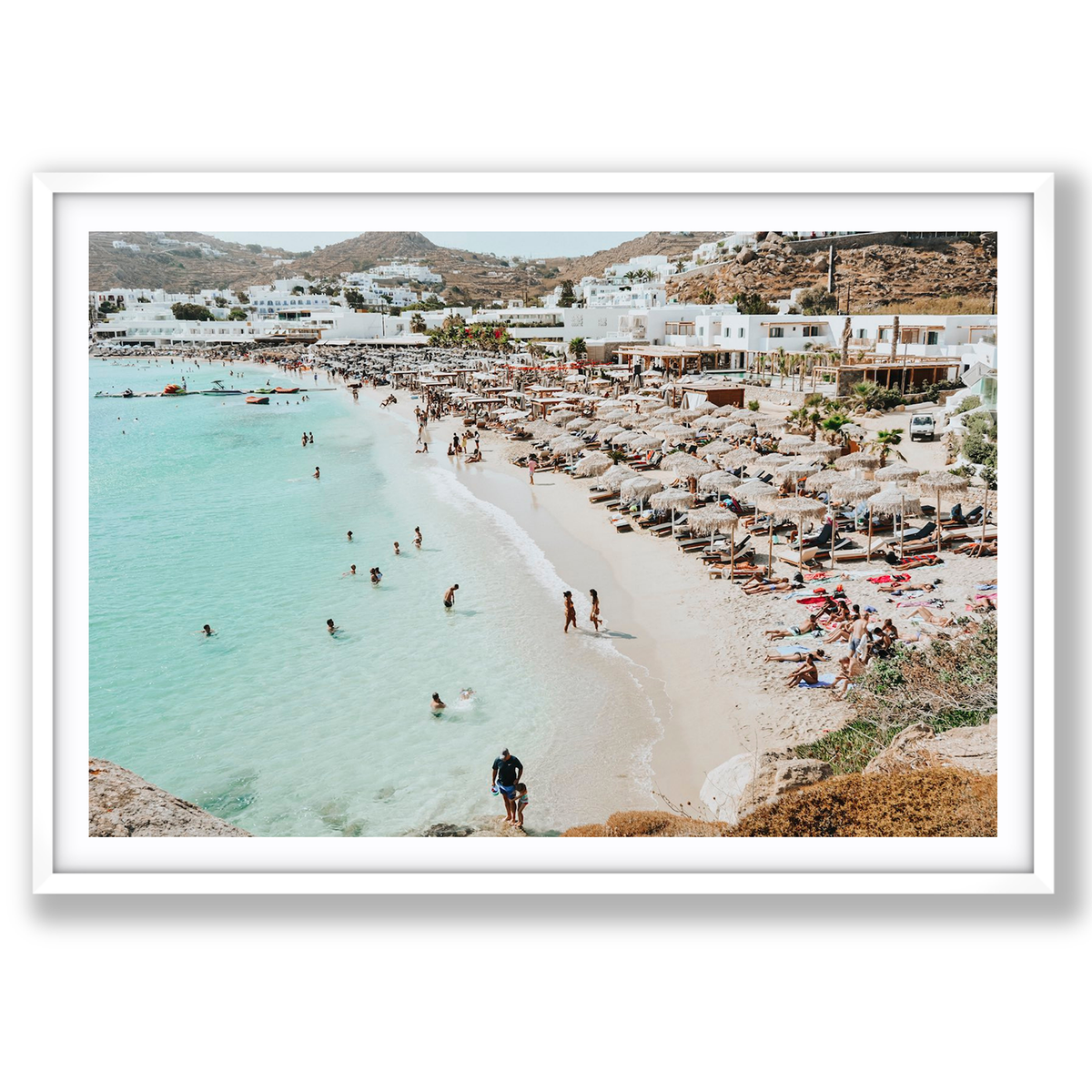 Aquaholic Mykonos Greek island wall art