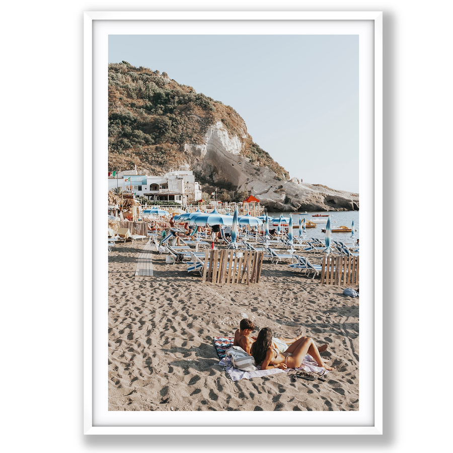 Beach Buddies Italian Ischia beach Mediterranean wall art main fine art print image