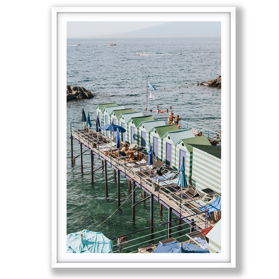 Cabine da Spiaggia Sorrento Italian beach wall art main fine art print image