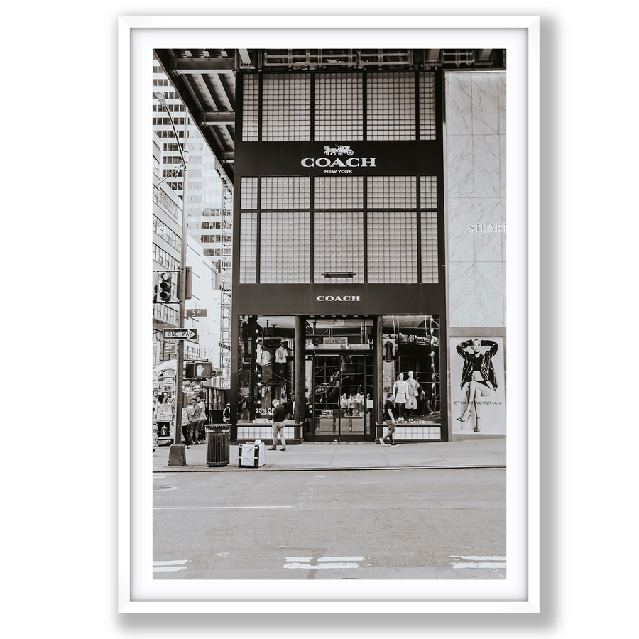 Coach Uptown New York NYC Black & White wall art main fine art print image