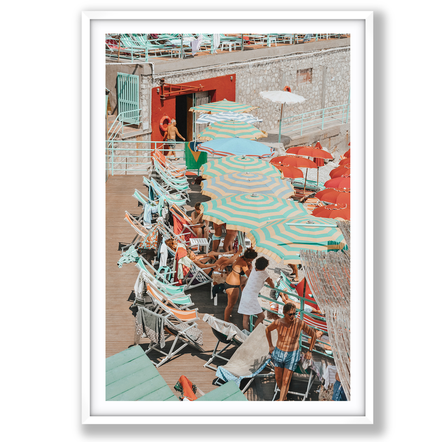 Colourful Canopy Capri Italian beach wall art main fine art print image