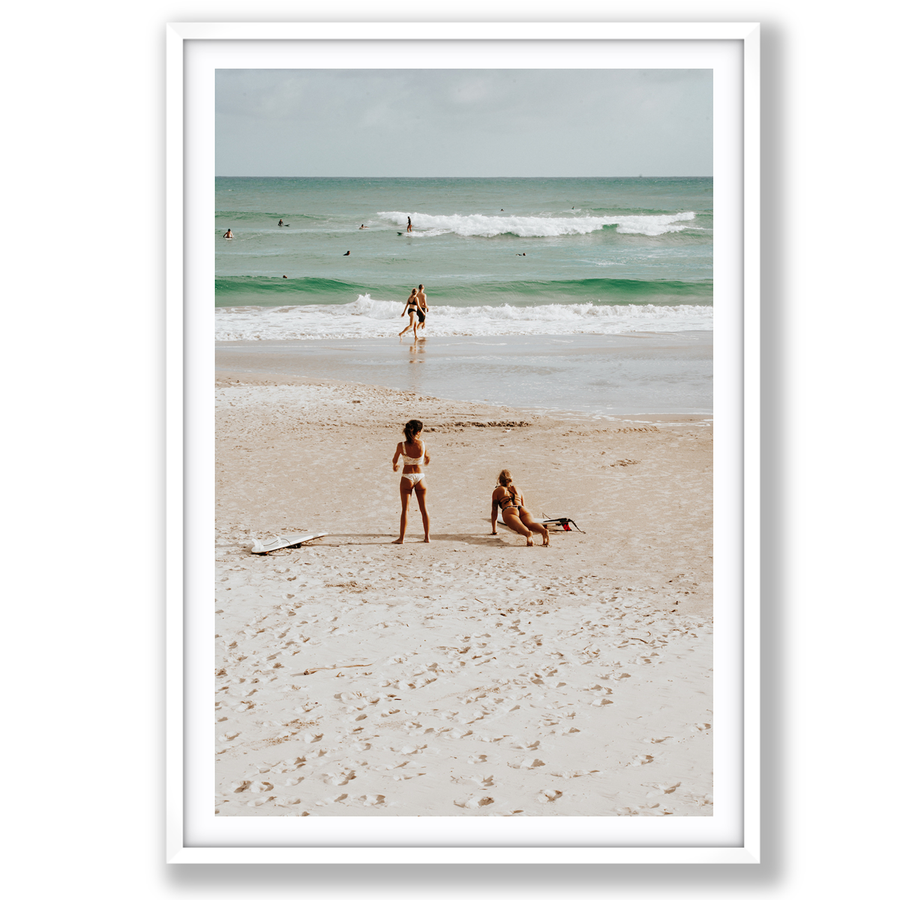Gidget & Betty Byron Bay beach coastal wall art main fine art print image