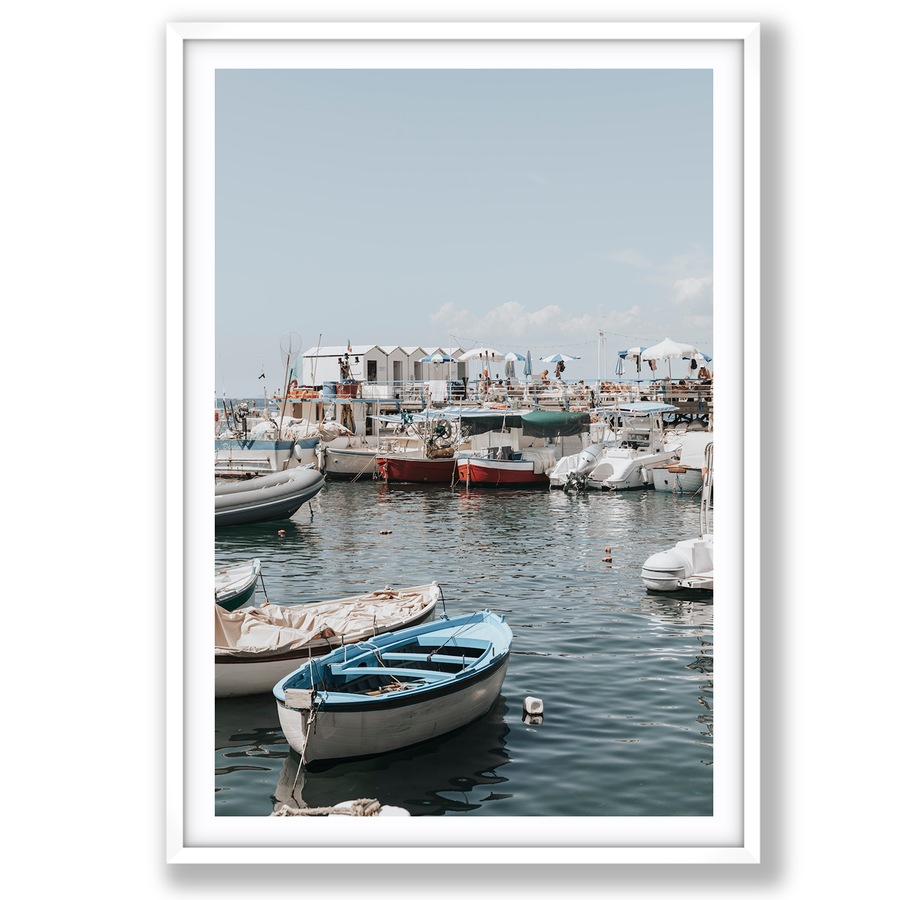 Harbour Hues Italian coastal Carousel wall art main fine art print image