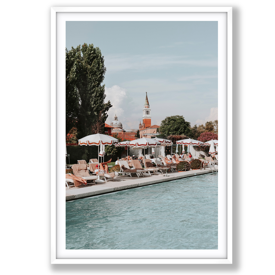 Poolside Perch Venice Italian wall art main fine art print image