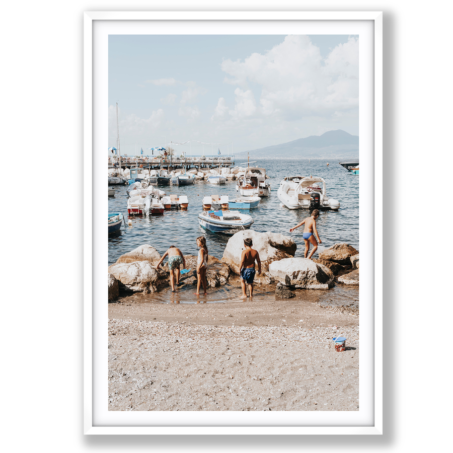 Searching For Treasures Sorrento coastal wall art main fine art print image