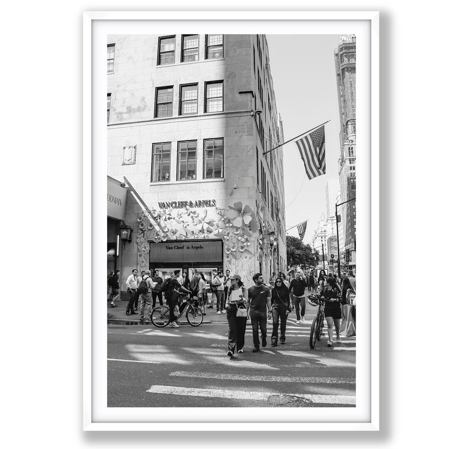 Sidewalk Shuffle New York NYC Black & White wall art main fine art print image