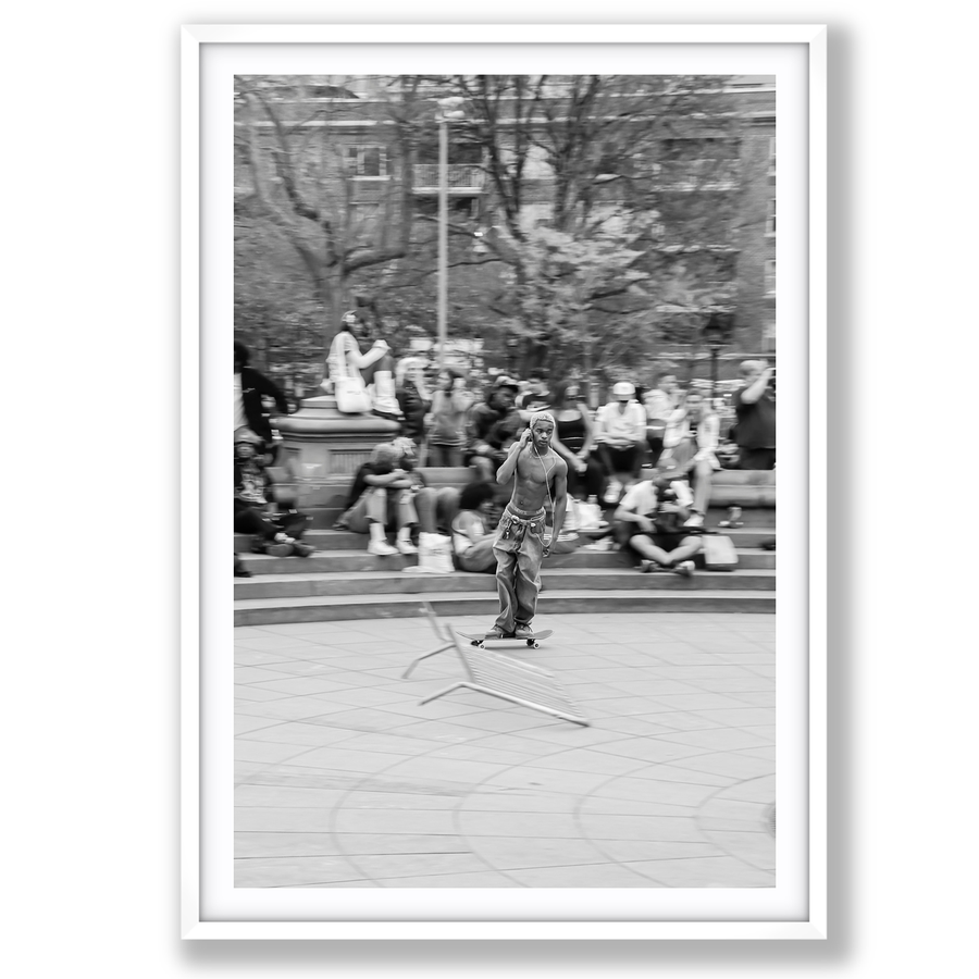 Skate Park Serenade New York NYC Black & White wall art main fine art print image