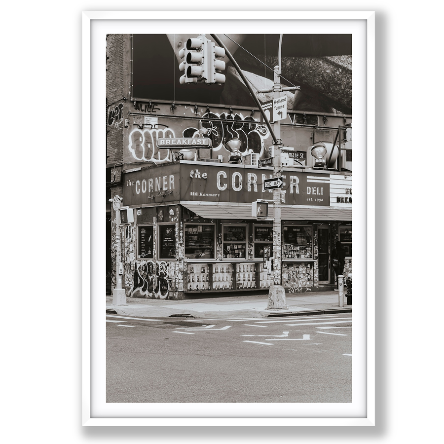 Soho Deli New York NYC Black & White wall art main fine art print image